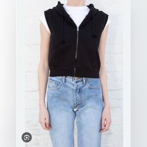 Brandy Melville cropped black hoodie